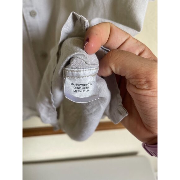 Pronto Uomo 100% Linen Size XL Collared Button Up Short Sleeve Shirt Beachy Coas - Picture 6 of 7